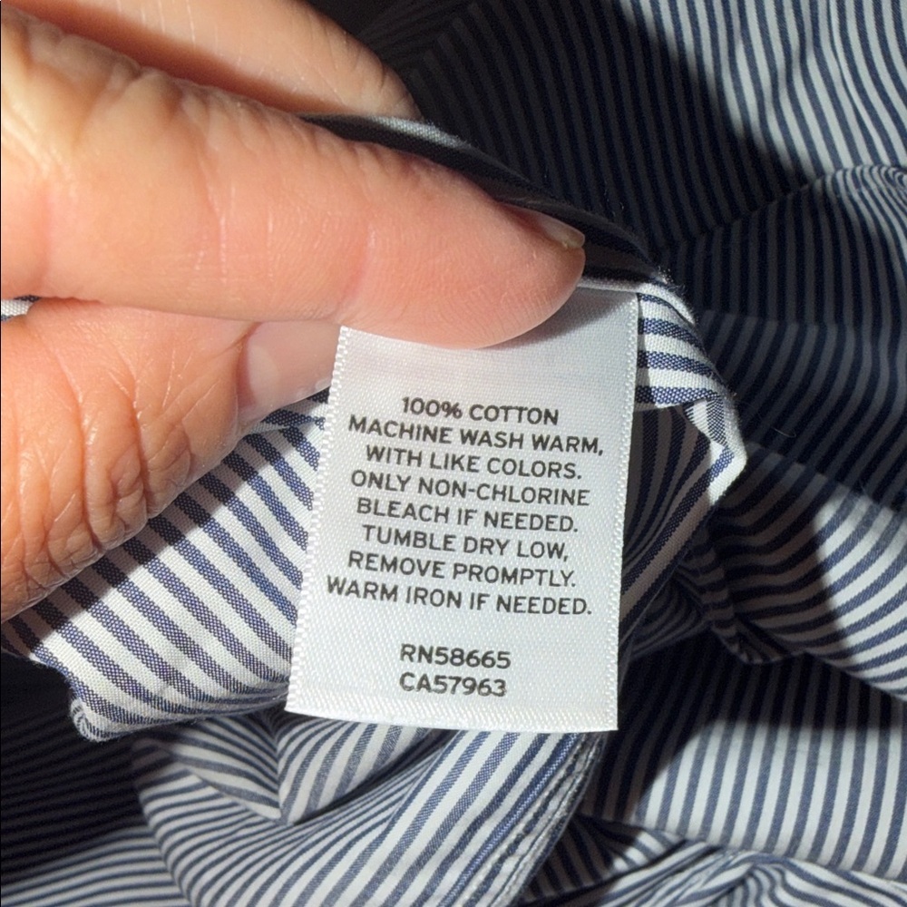 Nordstrom Blue and White Pinstripe Dress Shirt - Picture 5 of 5